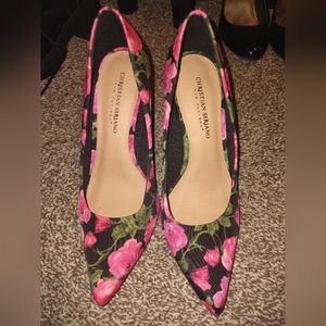 Christian Siriano Floral Heels